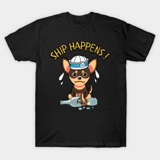 Ship Happens funny pun - small dog T-Shirt